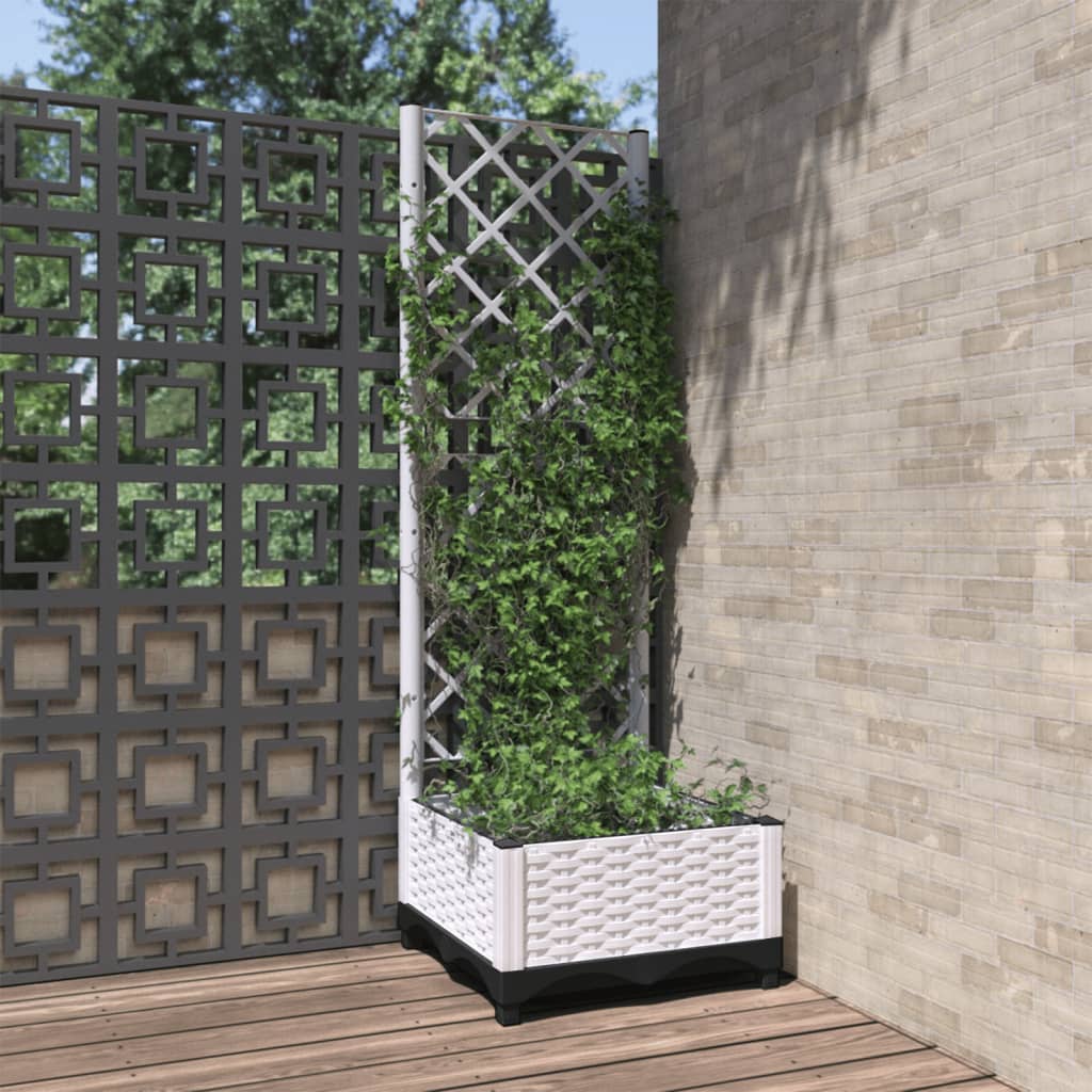 Plantenbak met latwerk 40x40x121,5 cm polypropeen is nu te koop bij PeponiXL, paradijselijk wonen!