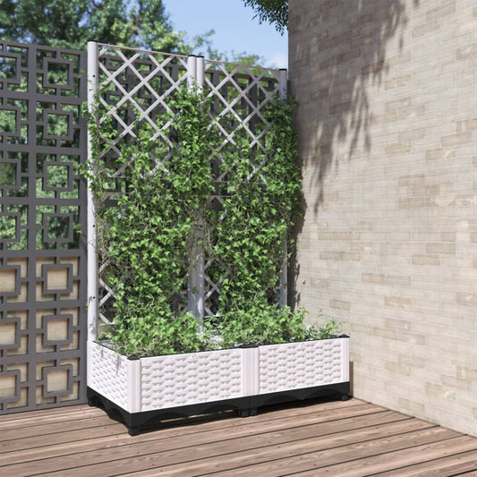 Plantenbak met latwerk 80x40x121,5 cm polypropeen is nu te koop bij PeponiXL, paradijselijk wonen!
