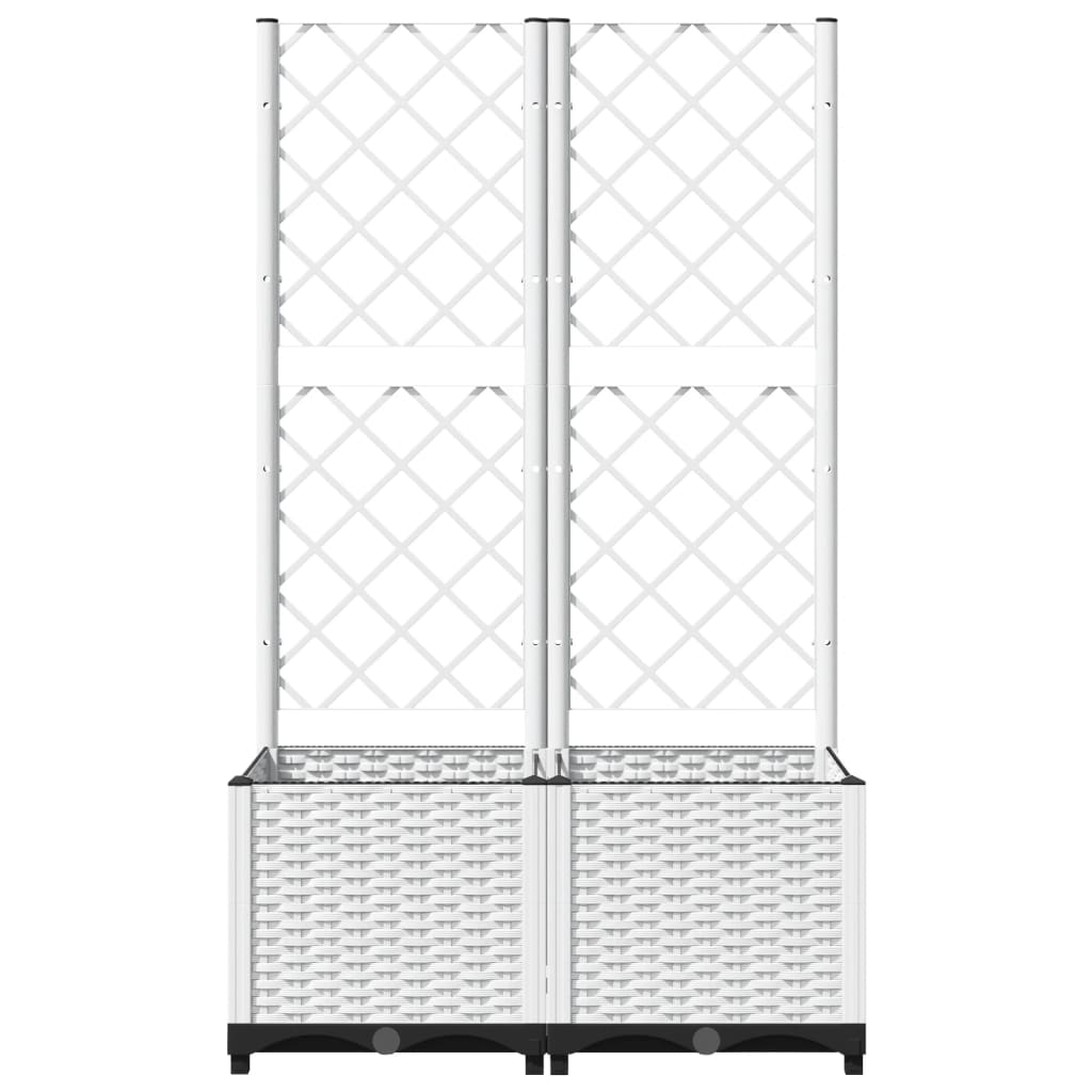 Plantenbak met latwerk 80x40x136 cm polypropeen wit is nu te koop bij PeponiXL, paradijselijk wonen!