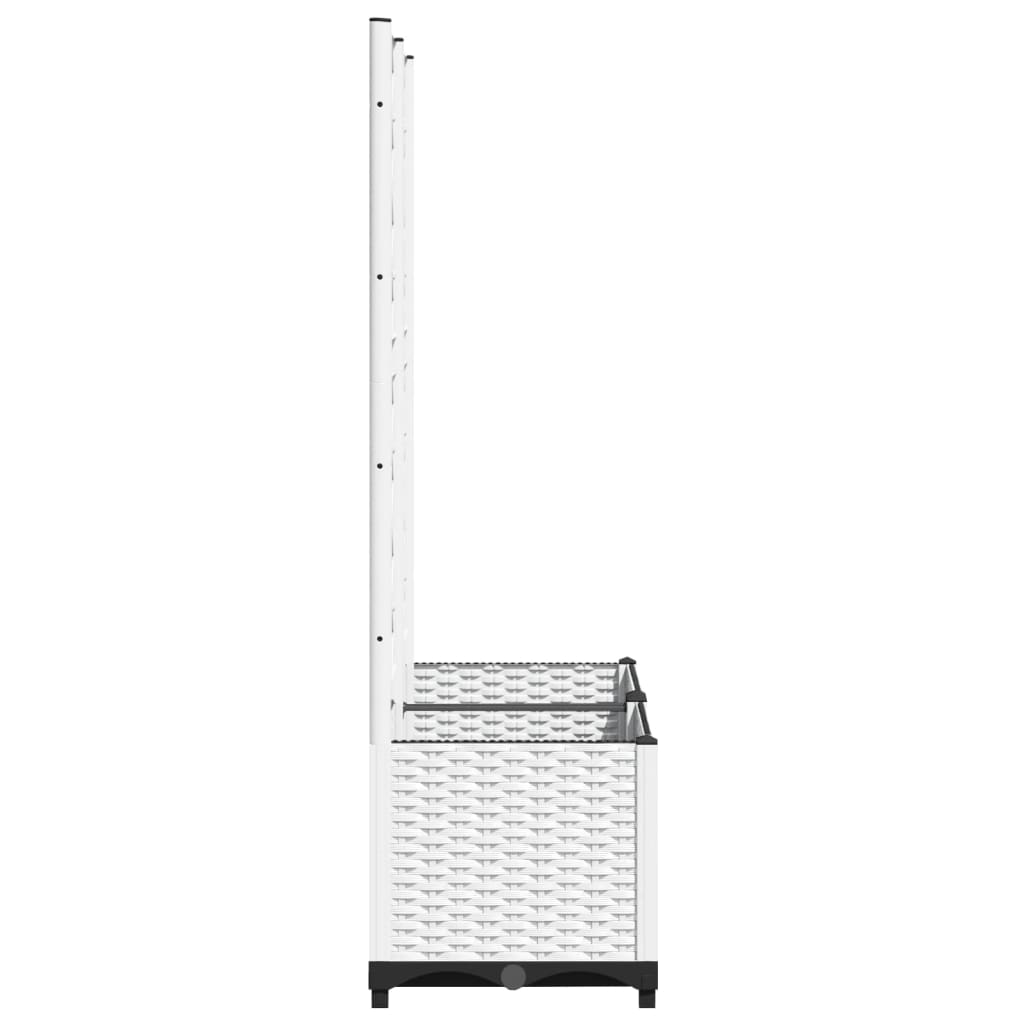 Plantenbak met latwerk 80x40x136 cm polypropeen wit is nu te koop bij PeponiXL, paradijselijk wonen!