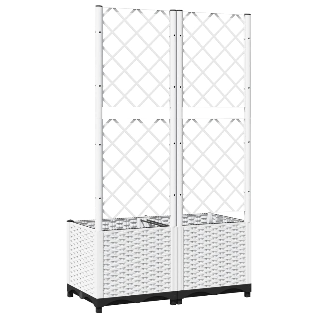 Plantenbak met latwerk 80x40x136 cm polypropeen wit is nu te koop bij PeponiXL, paradijselijk wonen!