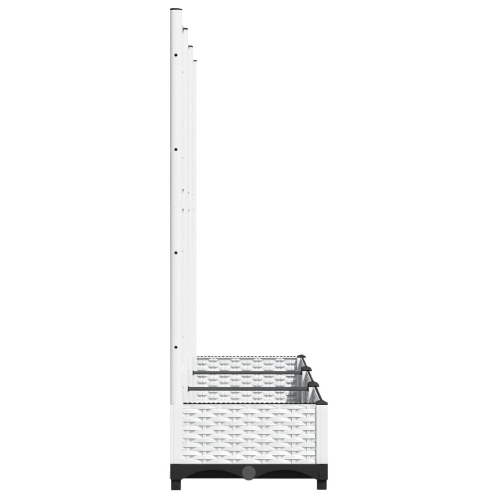 Plantenbak met trellis wit 120x40x121,5 cm PP is nu te koop bij PeponiXL, paradijselijk wonen!