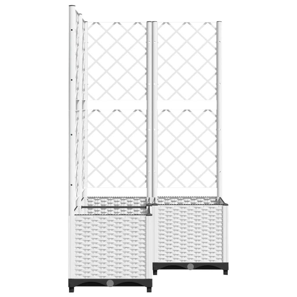 Plantenbak met latwerk 80x80x136 cm polypropeen wit is nu te koop bij PeponiXL, paradijselijk wonen!