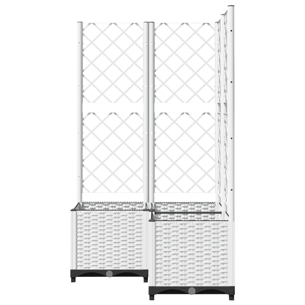 Plantenbak met latwerk 80x80x136 cm polypropeen wit is nu te koop bij PeponiXL, paradijselijk wonen!
