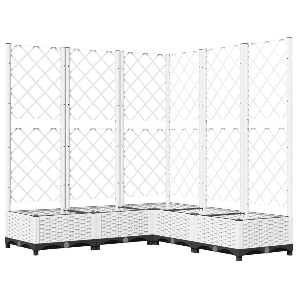Plantenbak met latwerk 120x120x121,5 cm polypropeen wit is nu te koop bij PeponiXL, paradijselijk wonen!