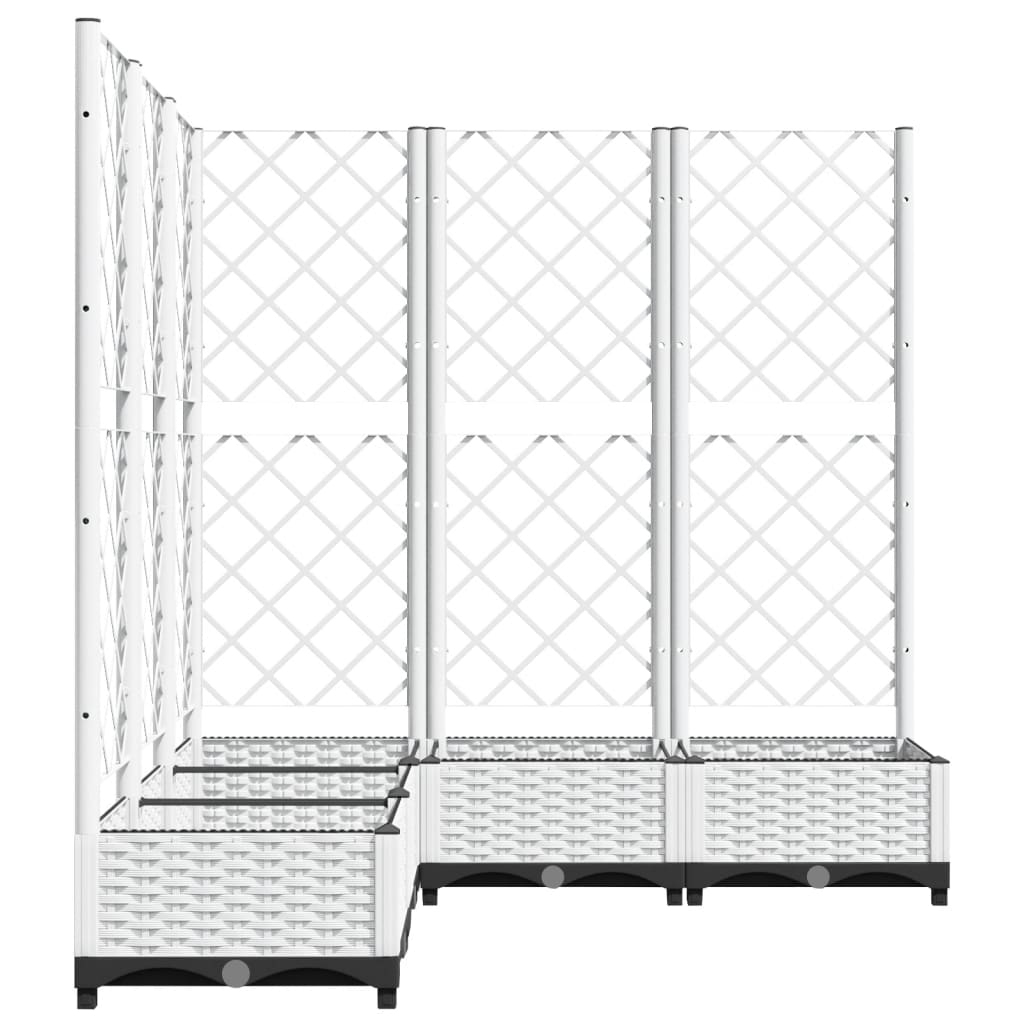 Plantenbak met latwerk 120x120x121,5 cm polypropeen wit is nu te koop bij PeponiXL, paradijselijk wonen!