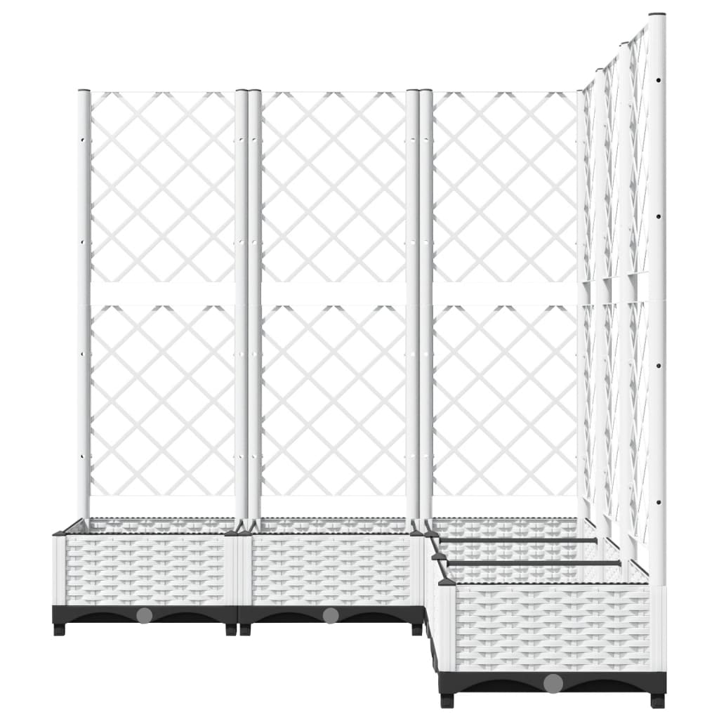 Plantenbak met latwerk 120x120x121,5 cm polypropeen wit is nu te koop bij PeponiXL, paradijselijk wonen!