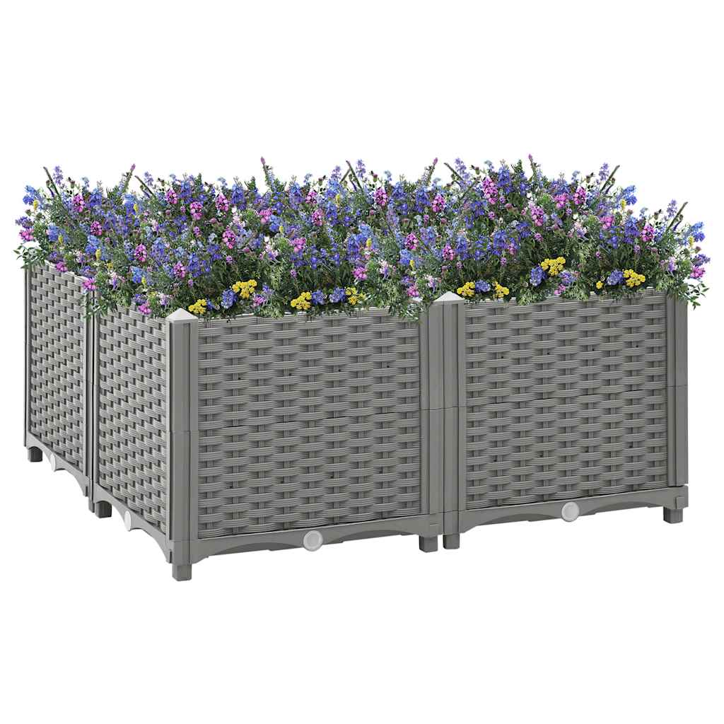 Plantenbak verhoogd 80x80x38 cm polypropyleen is nu te koop bij PeponiXL, paradijselijk wonen!