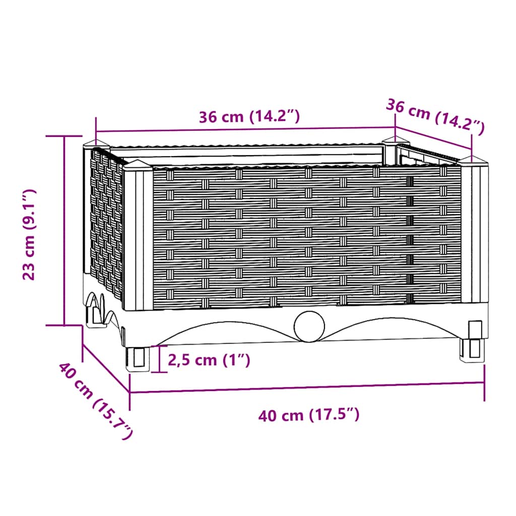 Plantenbak verhoogd 40x40x23 cm polypropeen is nu te koop bij PeponiXL, paradijselijk wonen!