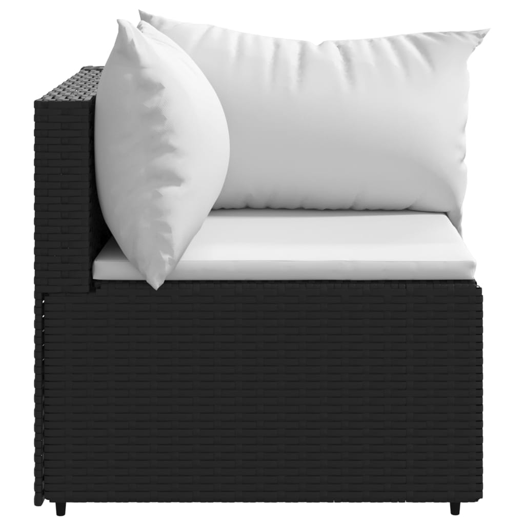 Tuinhoekbanken met kussens 2 st poly rattan zwart is nu te koop bij PeponiXL, paradijselijk wonen!