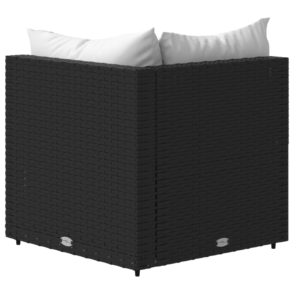 Tuinhoekbanken met kussens 2 st poly rattan zwart is nu te koop bij PeponiXL, paradijselijk wonen!