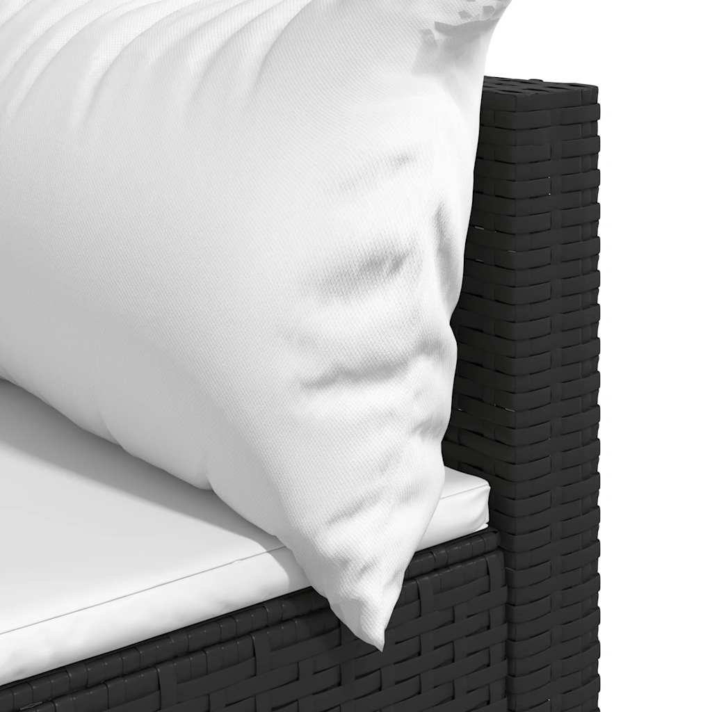 Tuinhoekbanken met kussens 2 st poly rattan zwart is nu te koop bij PeponiXL, paradijselijk wonen!