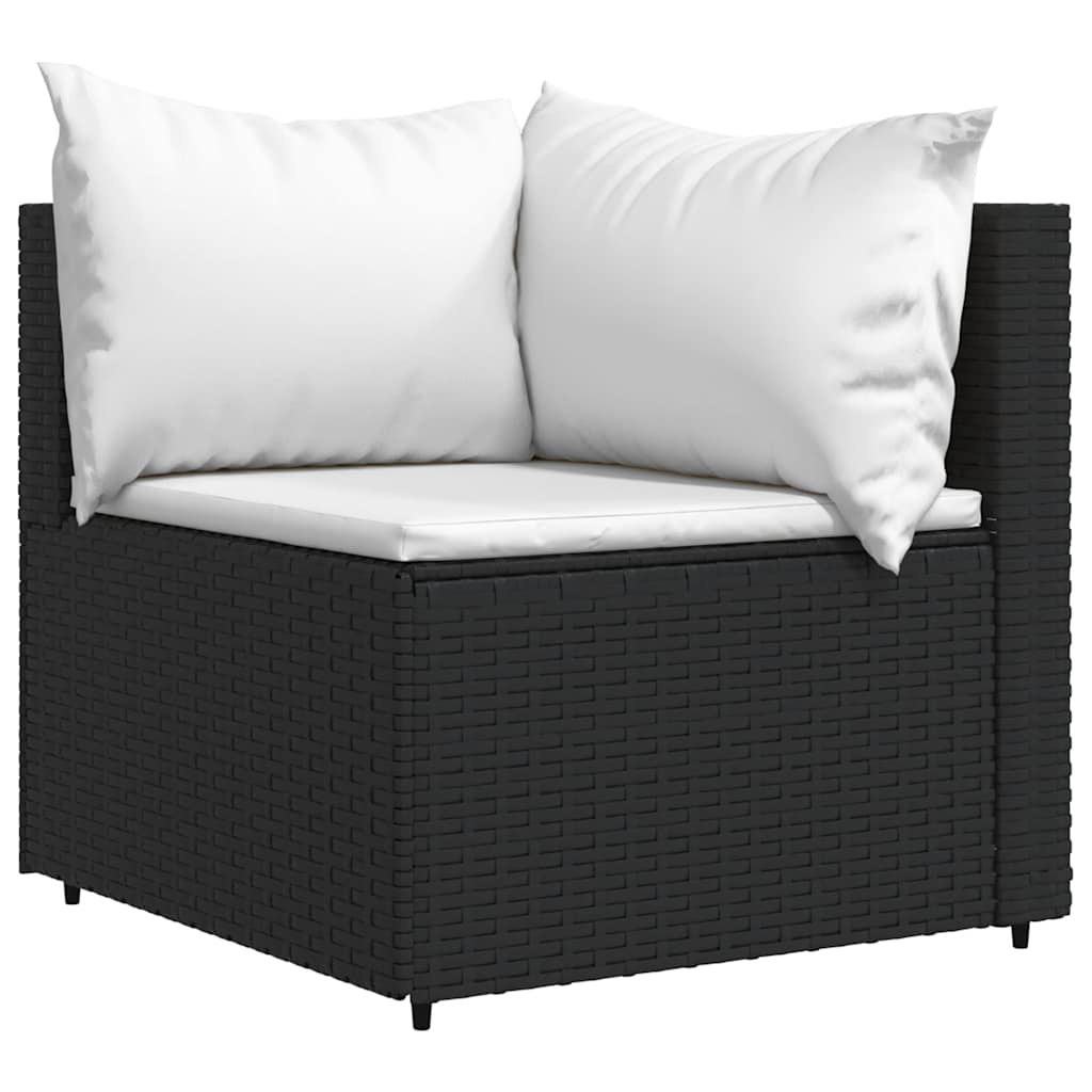 3-delige Loungeset met kussens poly rattan zwart is nu te koop bij PeponiXL, paradijselijk wonen!