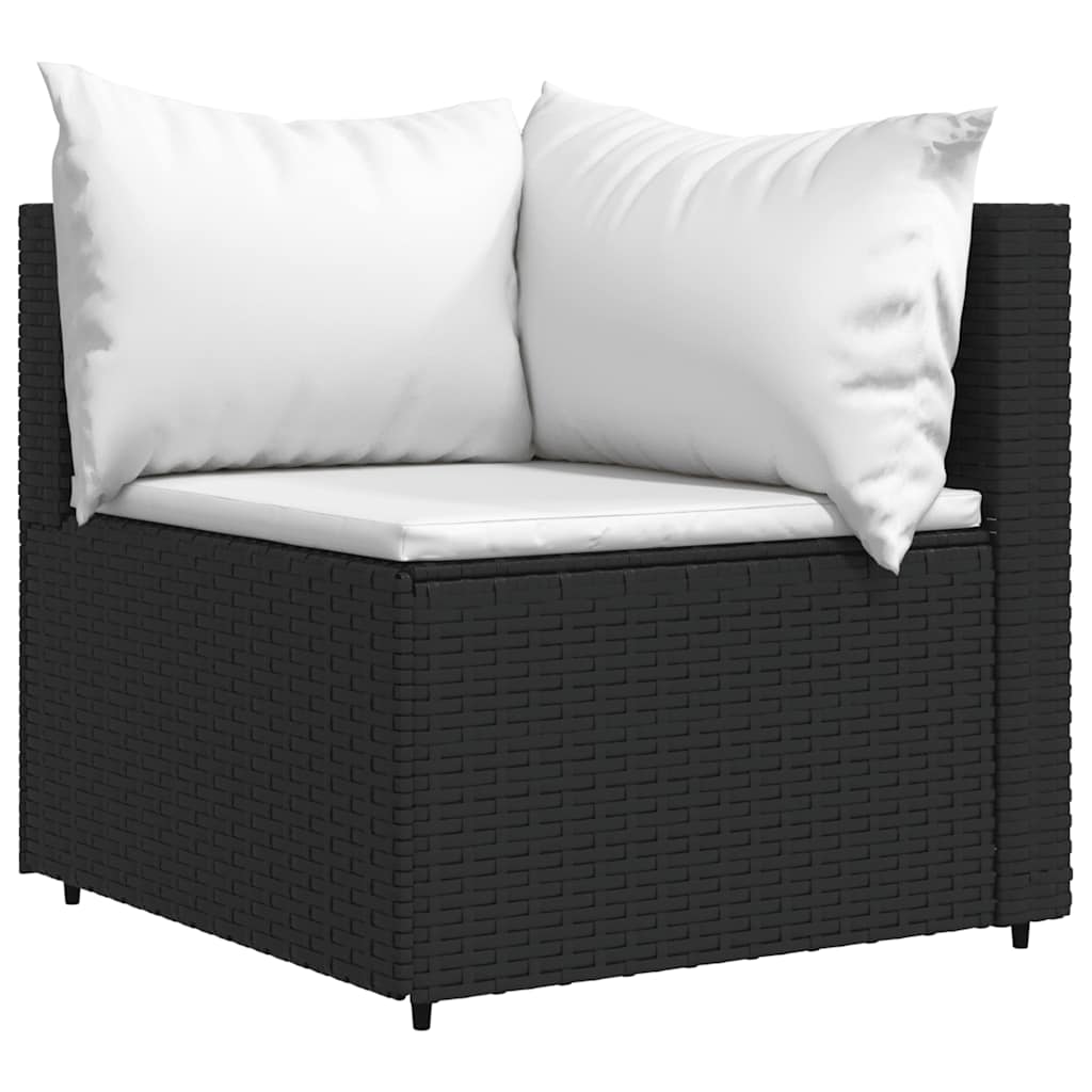 3-delige Loungeset met kussens poly rattan zwart is nu te koop bij PeponiXL, paradijselijk wonen!