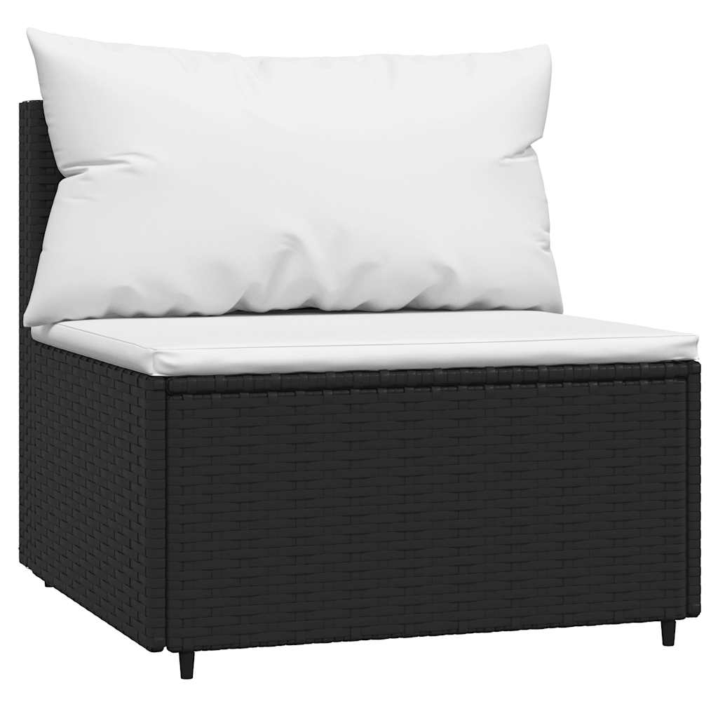 3-delige Loungeset met kussens poly rattan zwart is nu te koop bij PeponiXL, paradijselijk wonen!