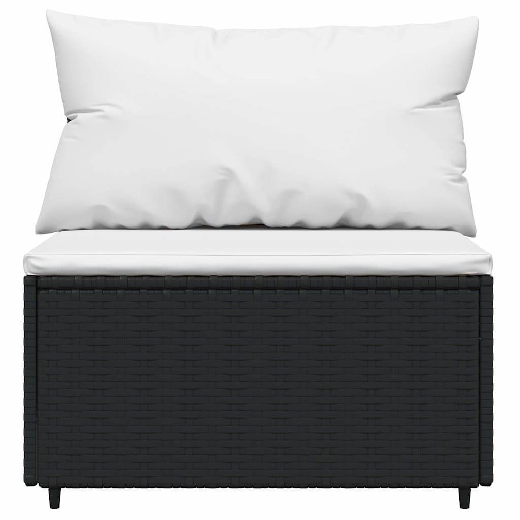 3-delige Loungeset met kussens poly rattan zwart is nu te koop bij PeponiXL, paradijselijk wonen!