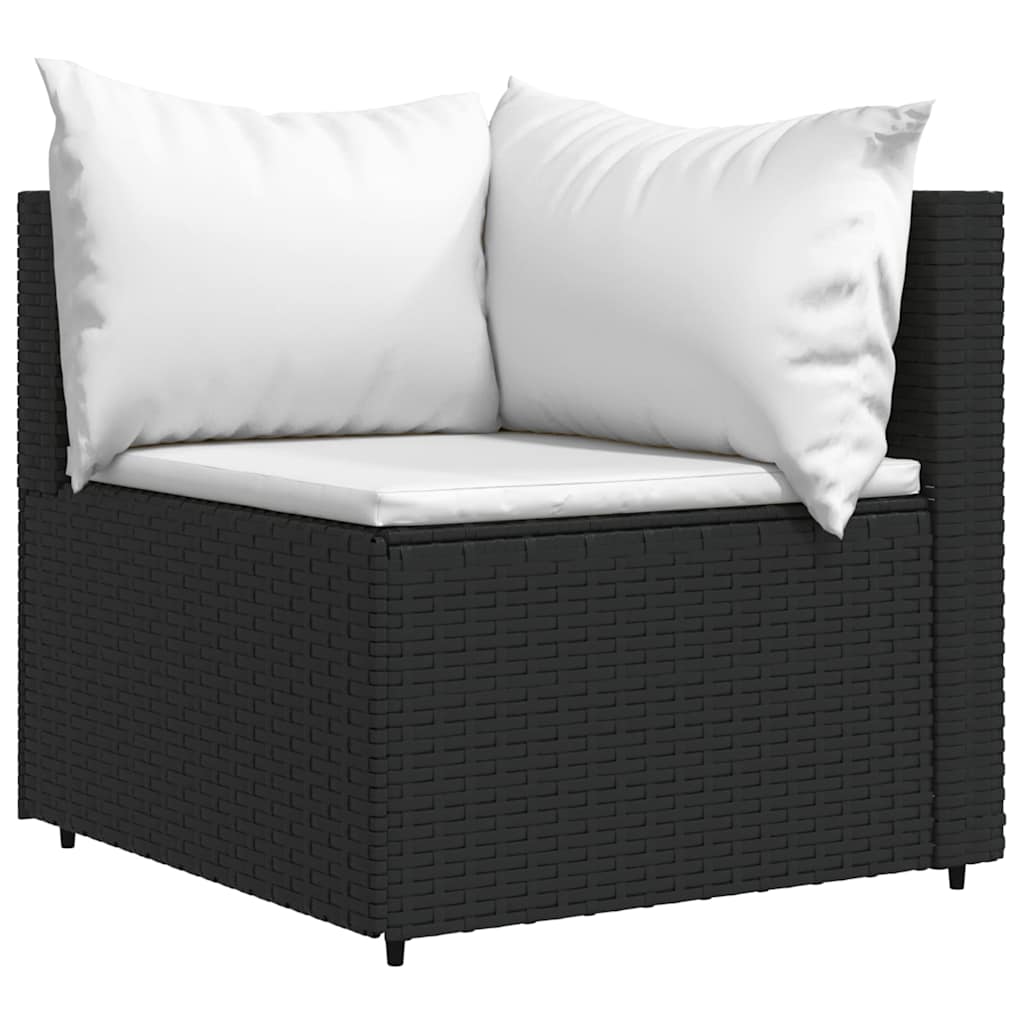 4-delige Loungeset met kussens poly rattan zwart is nu te koop bij PeponiXL, paradijselijk wonen!