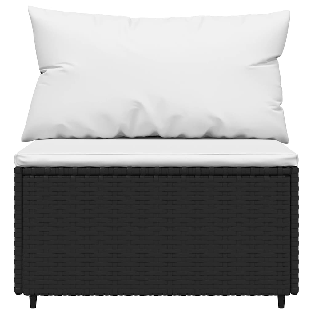 4-delige Loungeset met kussens poly rattan zwart is nu te koop bij PeponiXL, paradijselijk wonen!