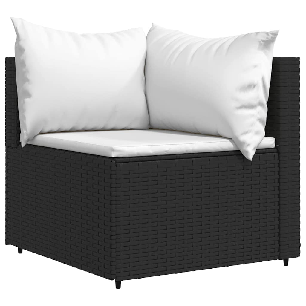 3-delige Loungeset met kussens poly rattan zwart is nu te koop bij PeponiXL, paradijselijk wonen!