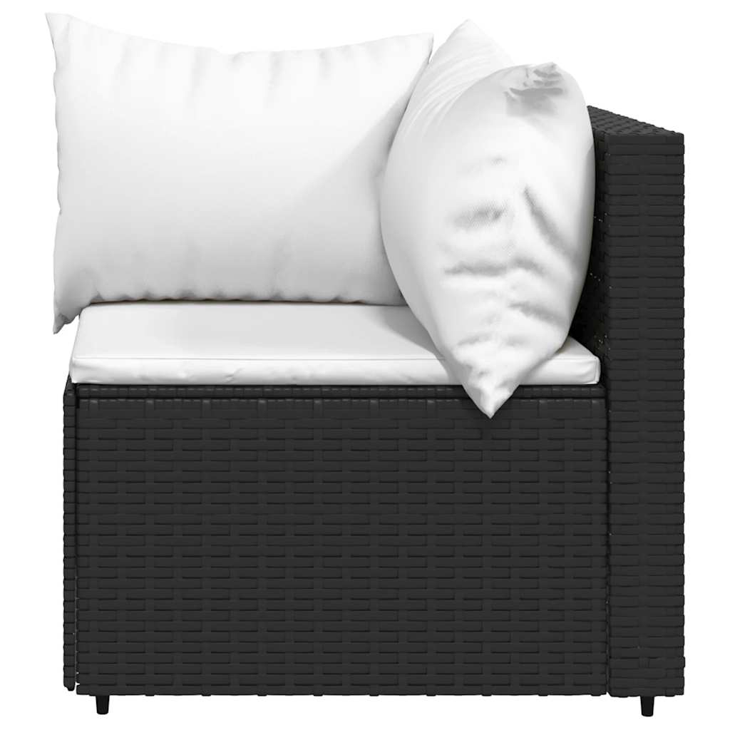 3-delige Loungeset met kussens poly rattan zwart is nu te koop bij PeponiXL, paradijselijk wonen!