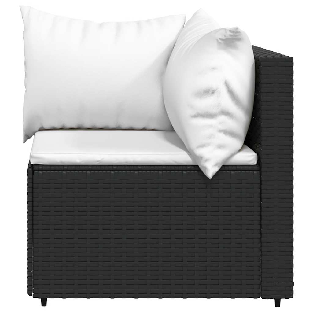 4-delige Loungeset met kussens poly rattan zwart is nu te koop bij PeponiXL, paradijselijk wonen!