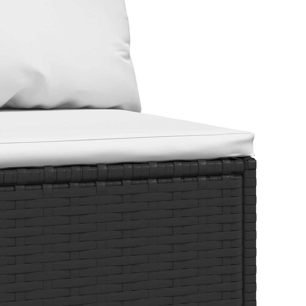 Tuinmiddenbanken met kussens 2 st poly rattan zwart is nu te koop bij PeponiXL, paradijselijk wonen!