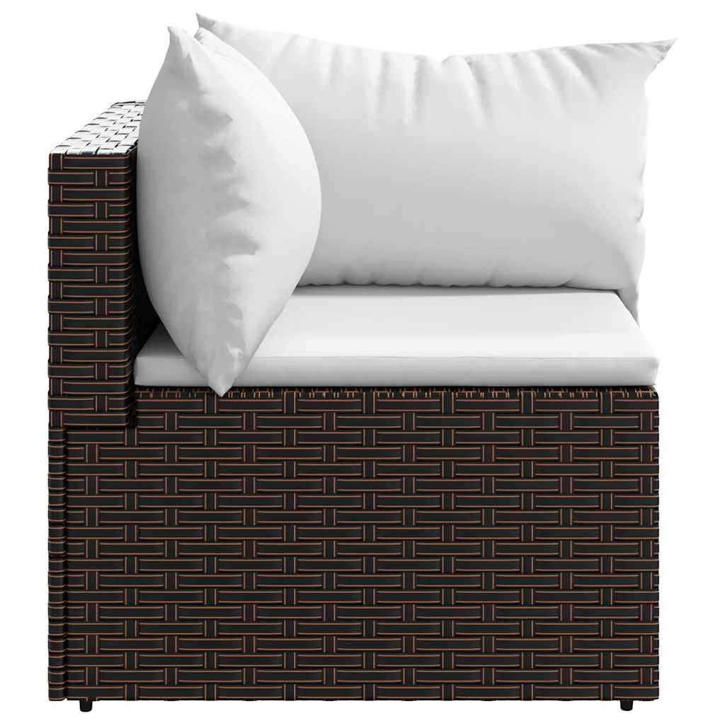 Tuinhoekbanken met kussens 2 st poly rattan bruin is nu te koop bij PeponiXL, paradijselijk wonen!