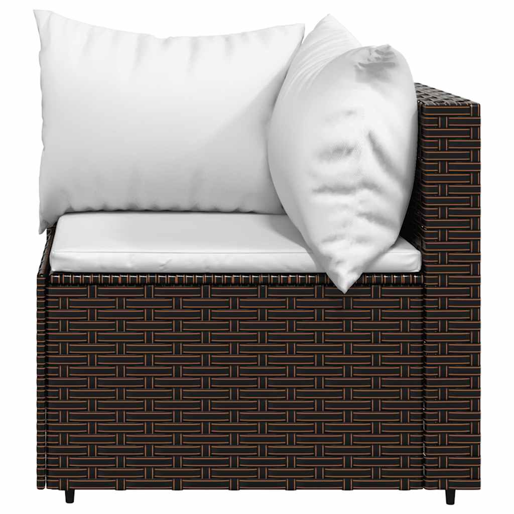 Tuinhoekbanken met kussens 2 st poly rattan bruin is nu te koop bij PeponiXL, paradijselijk wonen!