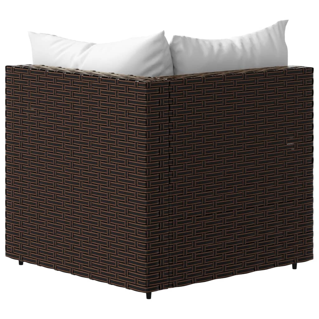 Tuinhoekbanken met kussens 2 st poly rattan bruin is nu te koop bij PeponiXL, paradijselijk wonen!