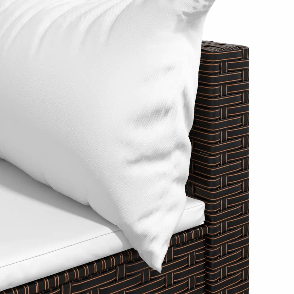 Tuinhoekbanken met kussens 2 st poly rattan bruin is nu te koop bij PeponiXL, paradijselijk wonen!