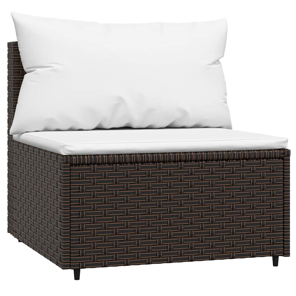 3-delige Loungeset met kussens poly rattan bruin is nu te koop bij PeponiXL, paradijselijk wonen!