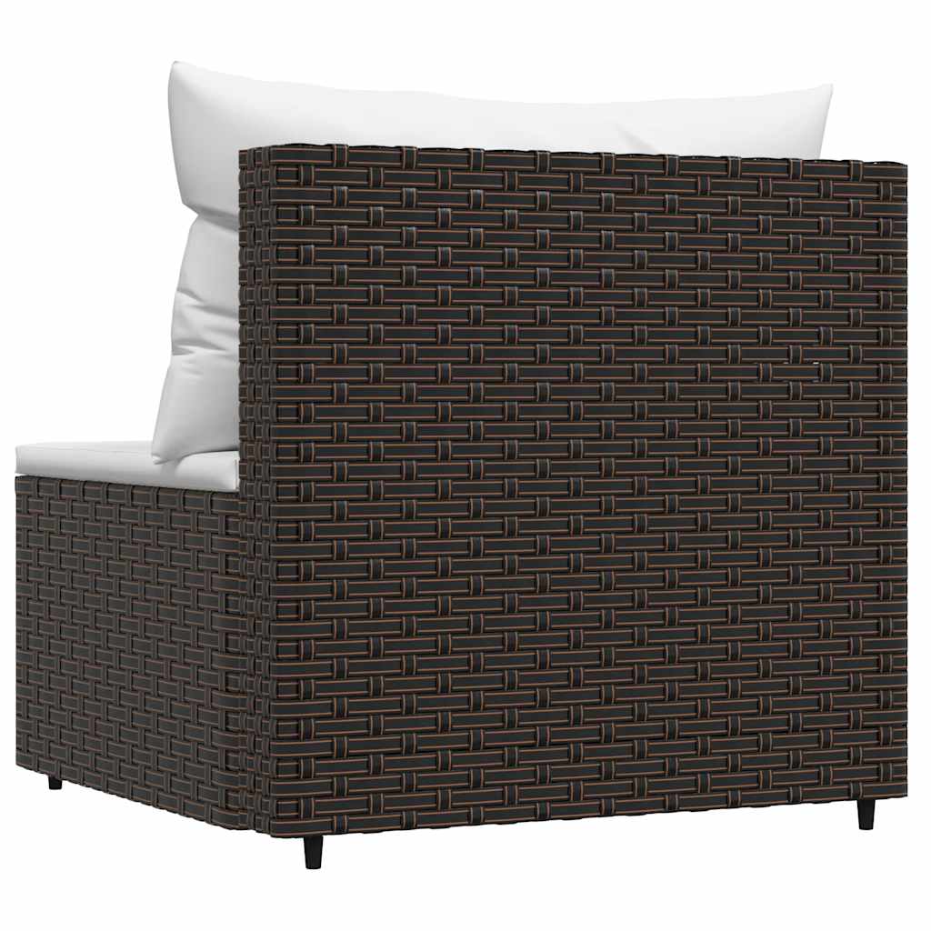 Tuinmiddenbank met kussens poly rattan bruin is nu te koop bij PeponiXL, paradijselijk wonen!