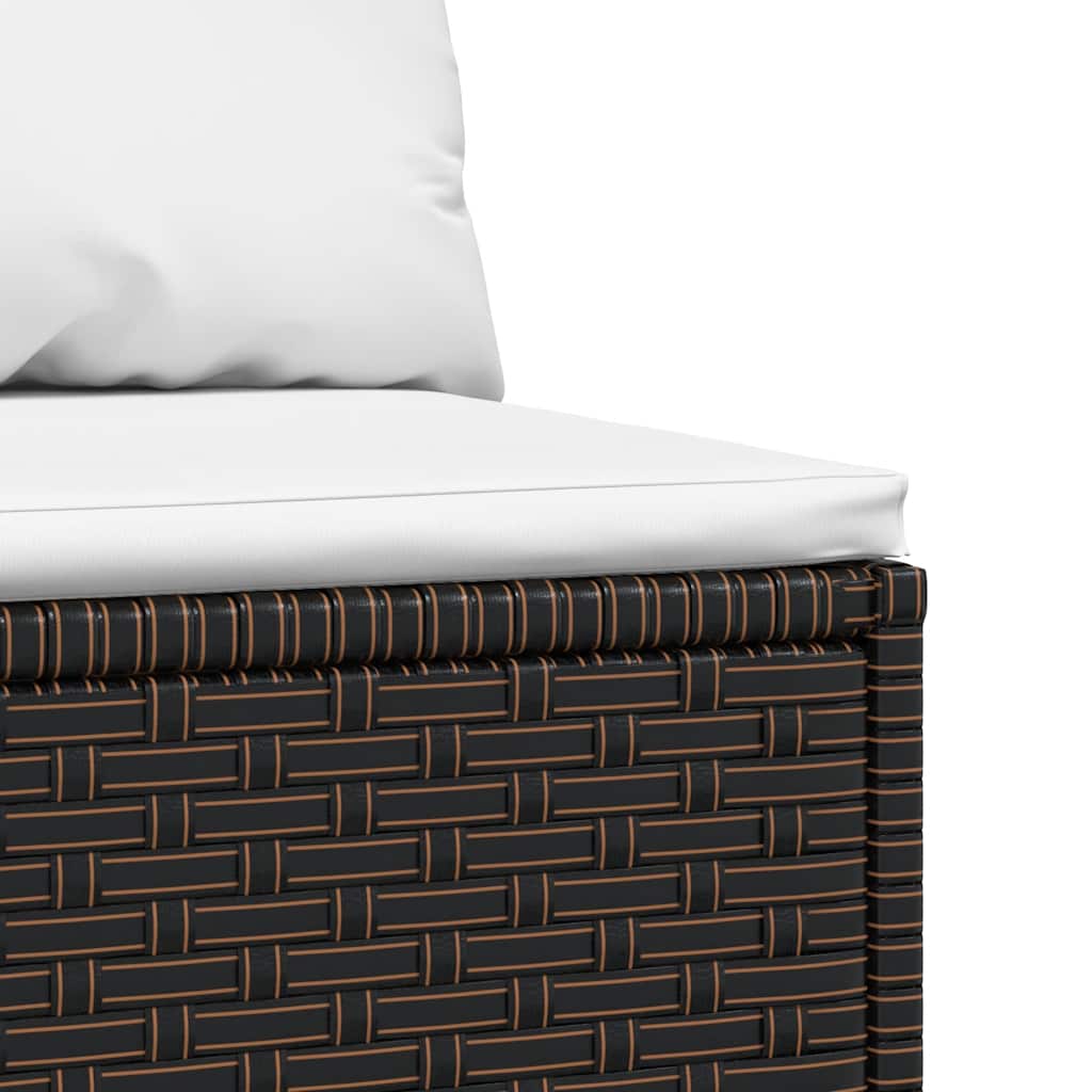 Tuinmiddenbank met kussens poly rattan bruin is nu te koop bij PeponiXL, paradijselijk wonen!