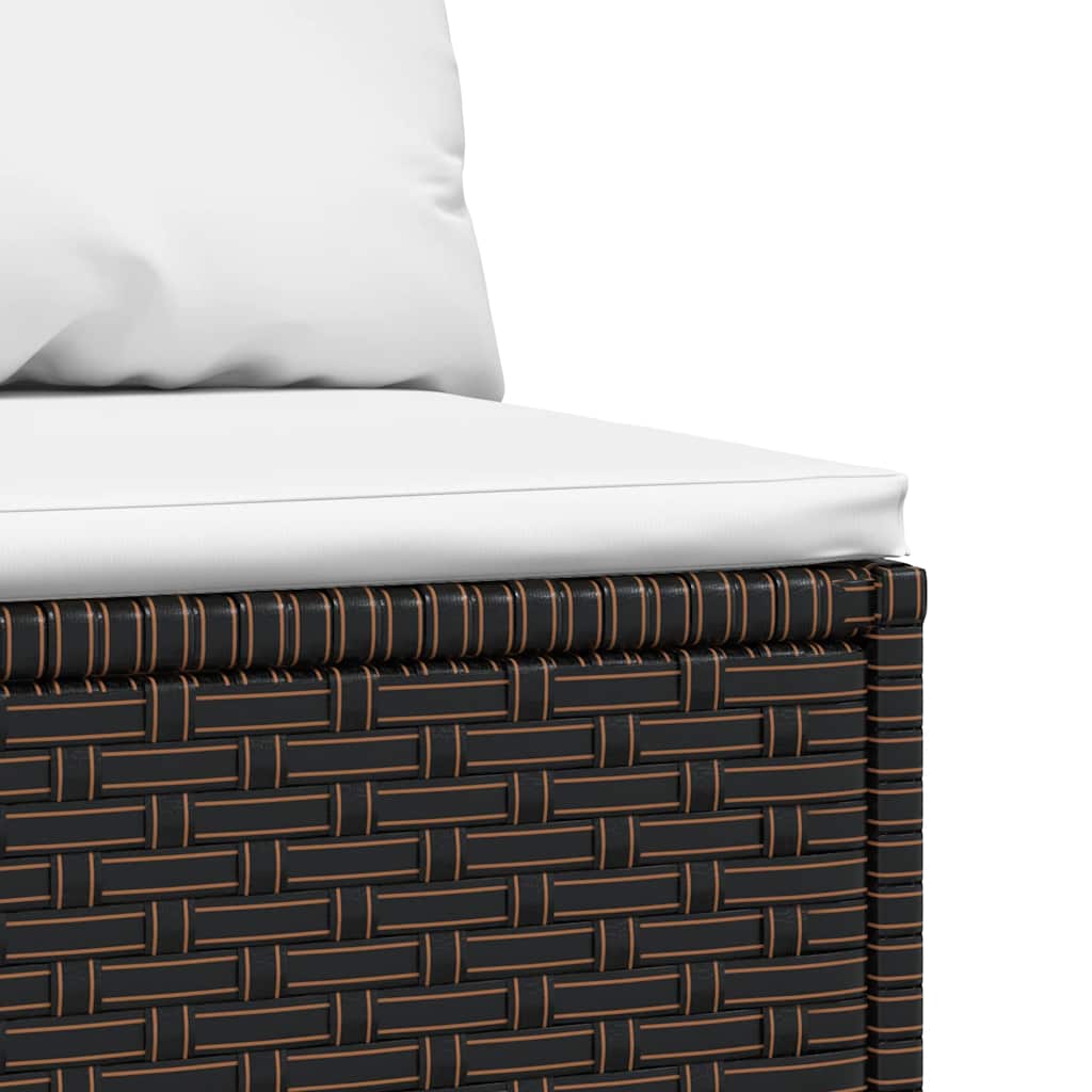 Tuinmiddenbanken met kussens 2 st poly rattan bruin is nu te koop bij PeponiXL, paradijselijk wonen!