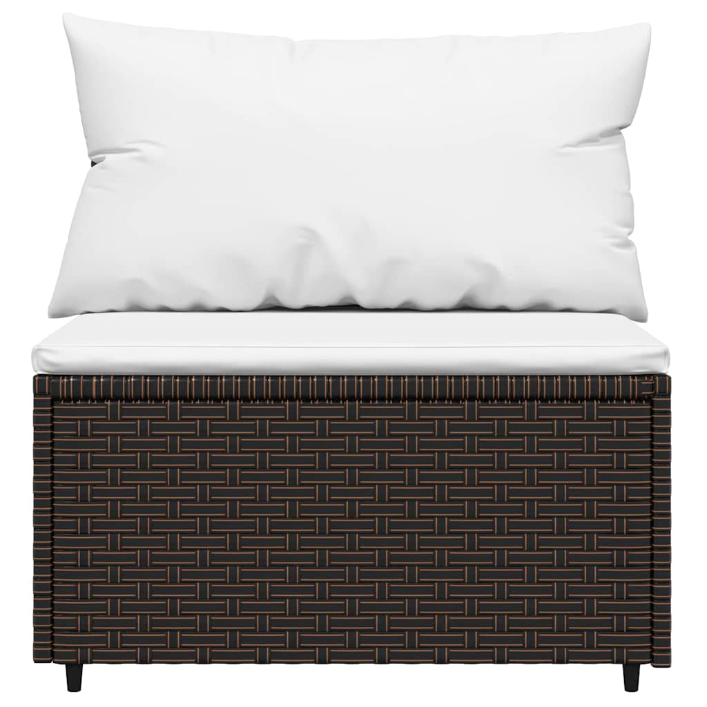 3-delige Loungeset met kussens poly rattan bruin is nu te koop bij PeponiXL, paradijselijk wonen!