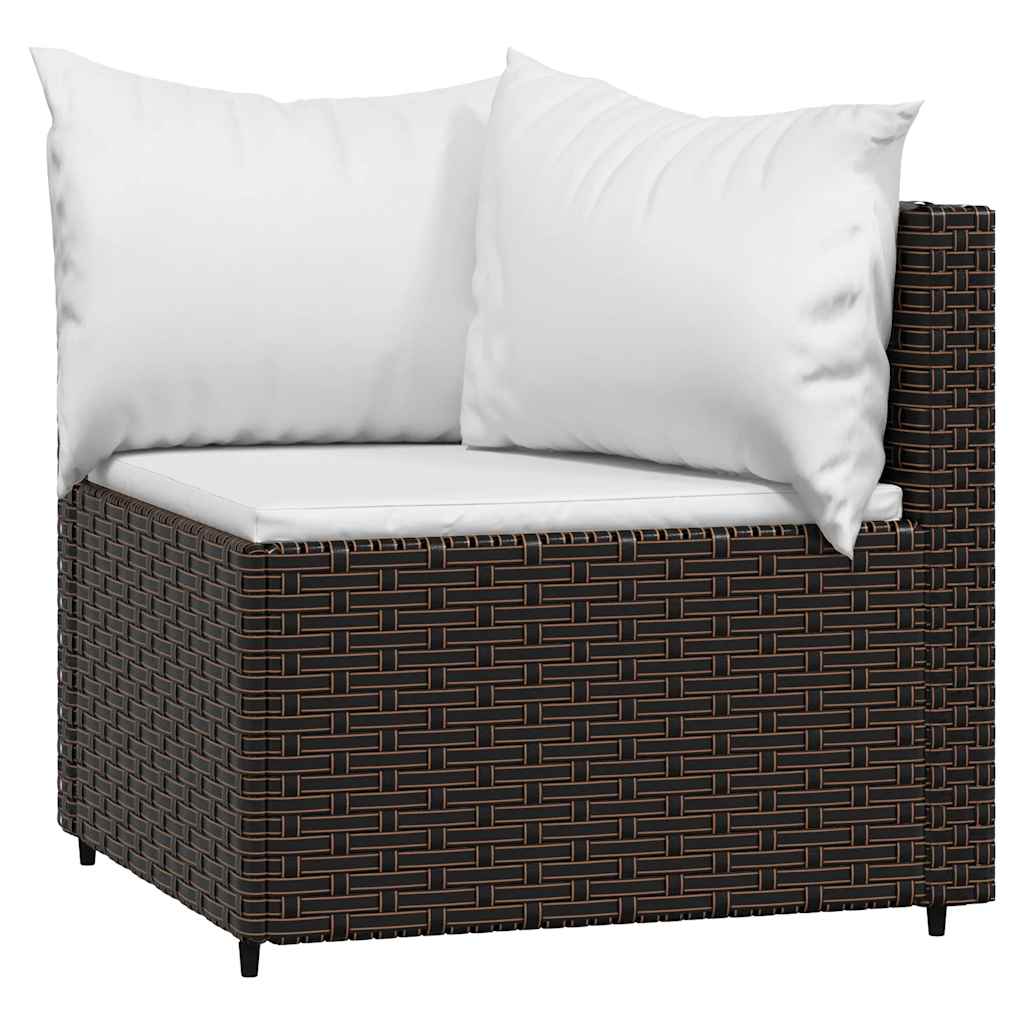 Tuinhoekbanken met kussens 2 st poly rattan bruin is nu te koop bij PeponiXL, paradijselijk wonen!