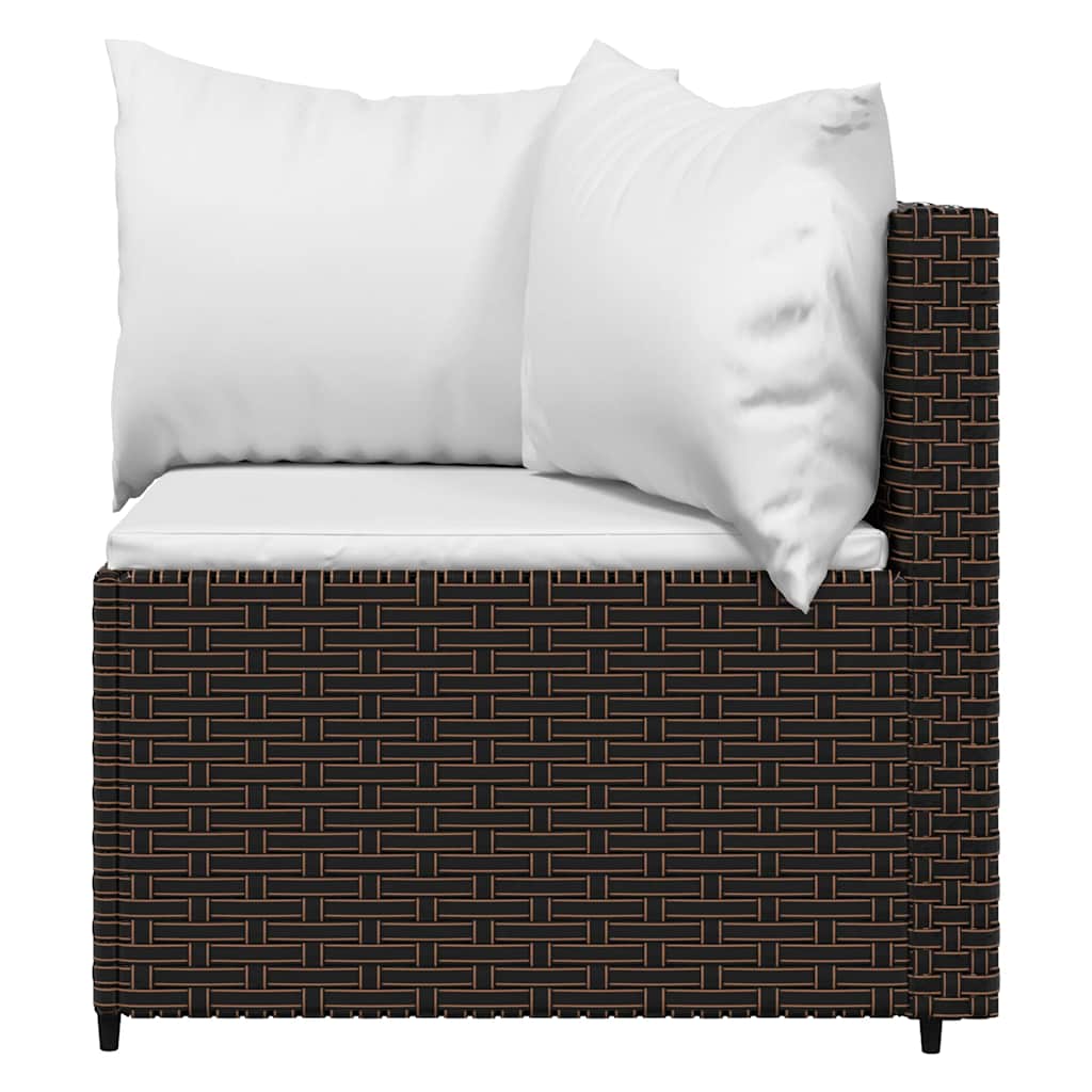 Tuinhoekbanken met kussens 2 st poly rattan bruin is nu te koop bij PeponiXL, paradijselijk wonen!