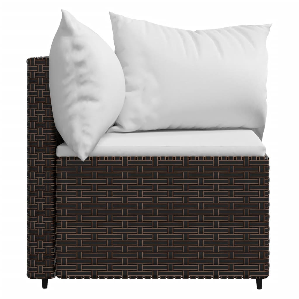 Tuinhoekbanken met kussens 2 st poly rattan bruin is nu te koop bij PeponiXL, paradijselijk wonen!