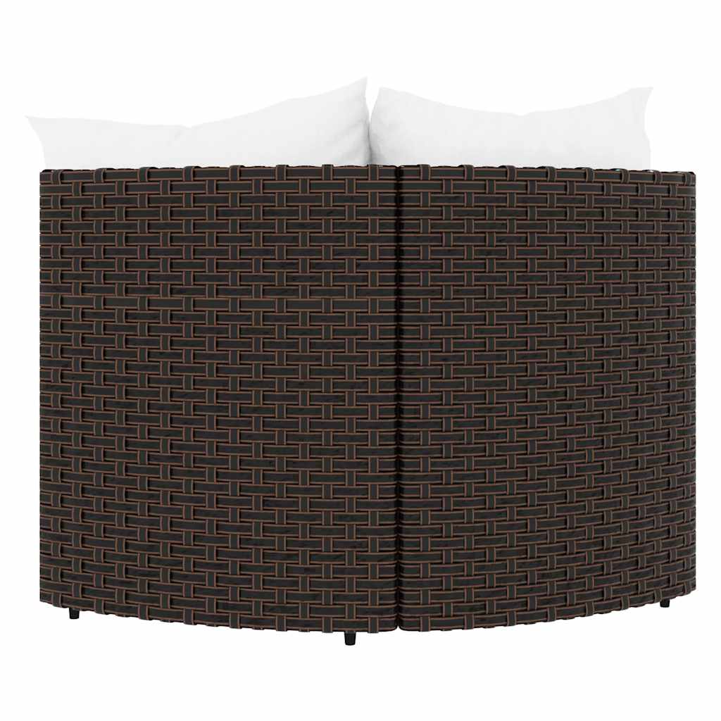 Tuinhoekbanken met kussens 2 st poly rattan bruin is nu te koop bij PeponiXL, paradijselijk wonen!