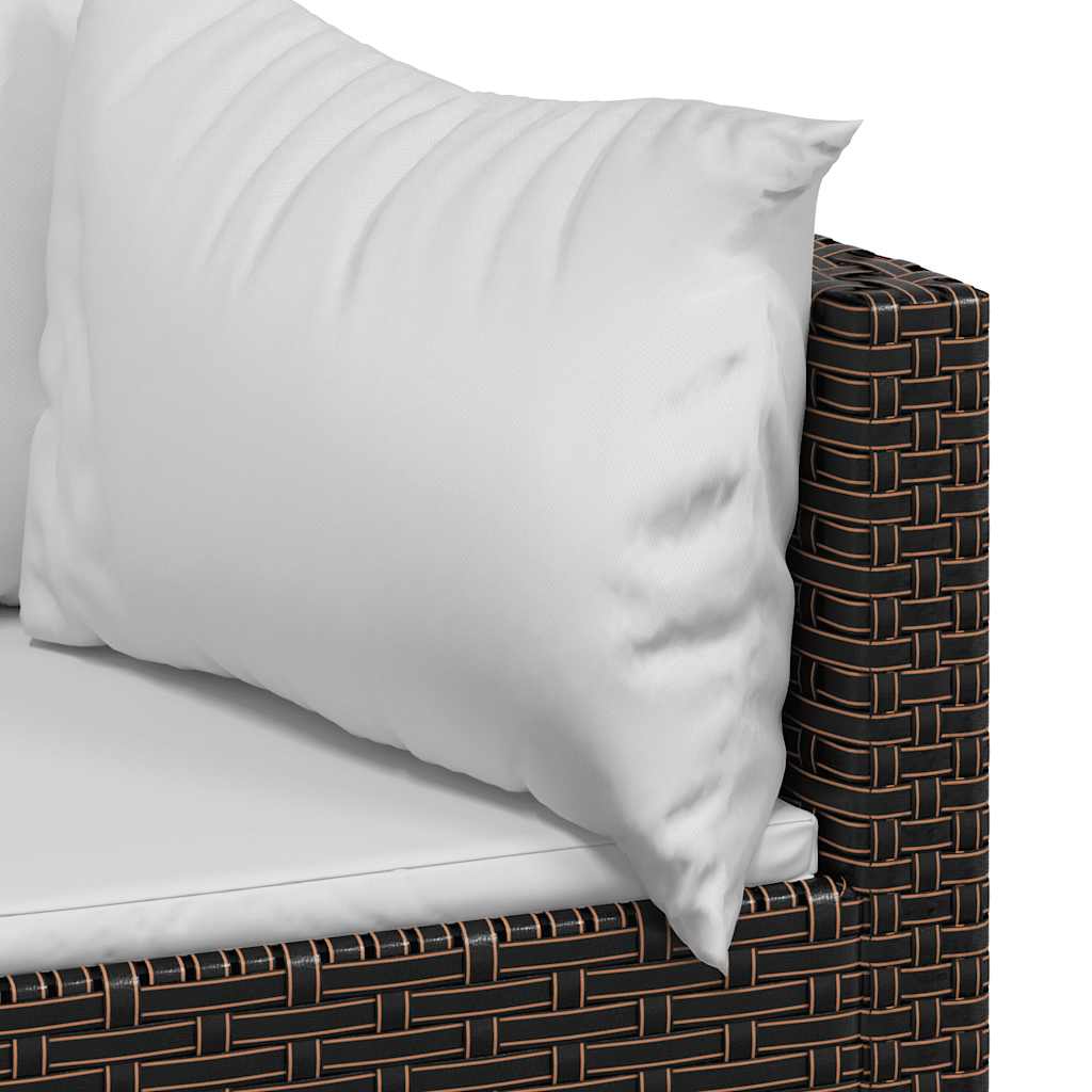 Tuinhoekbanken met kussens 2 st poly rattan bruin is nu te koop bij PeponiXL, paradijselijk wonen!