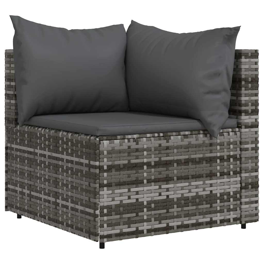 Tuinhoekbank met kussens poly rattan grijs is nu te koop bij PeponiXL, paradijselijk wonen!