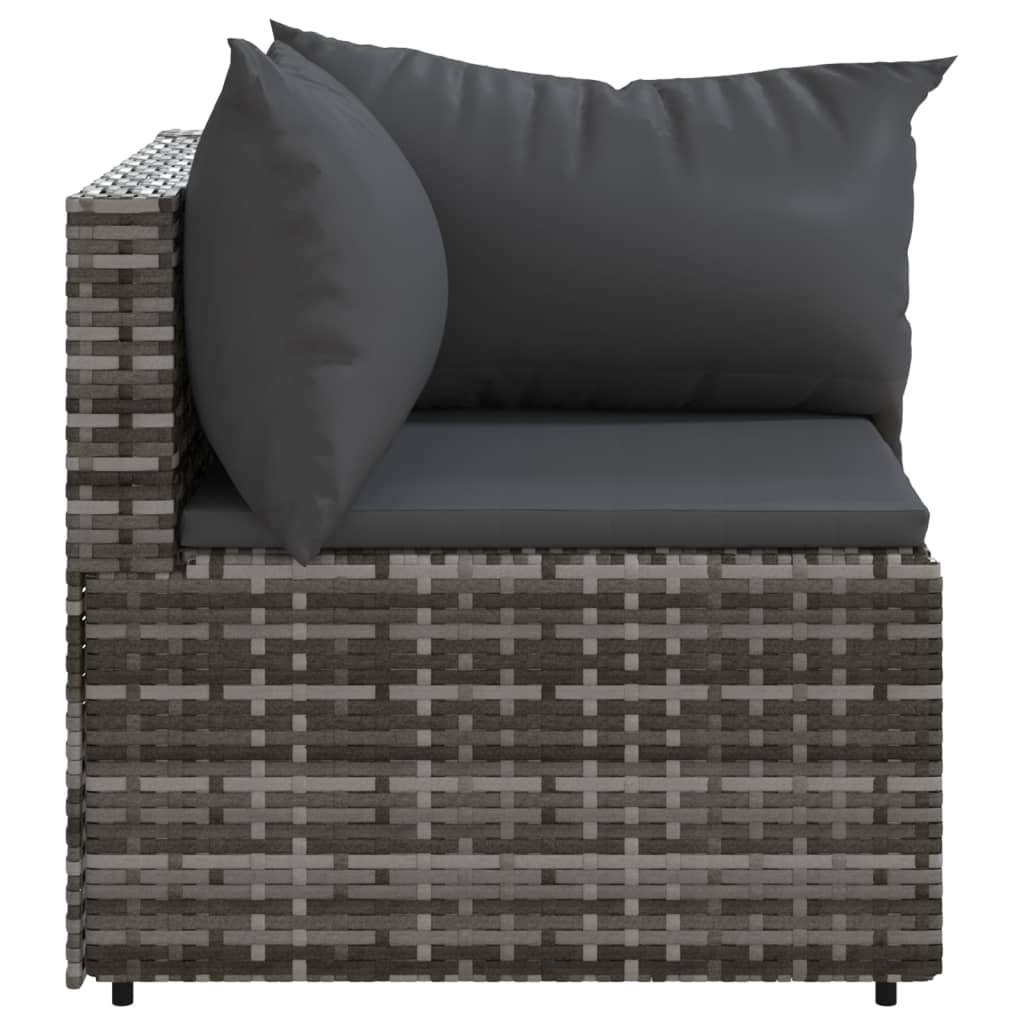 Tuinhoekbank met kussens poly rattan grijs is nu te koop bij PeponiXL, paradijselijk wonen!