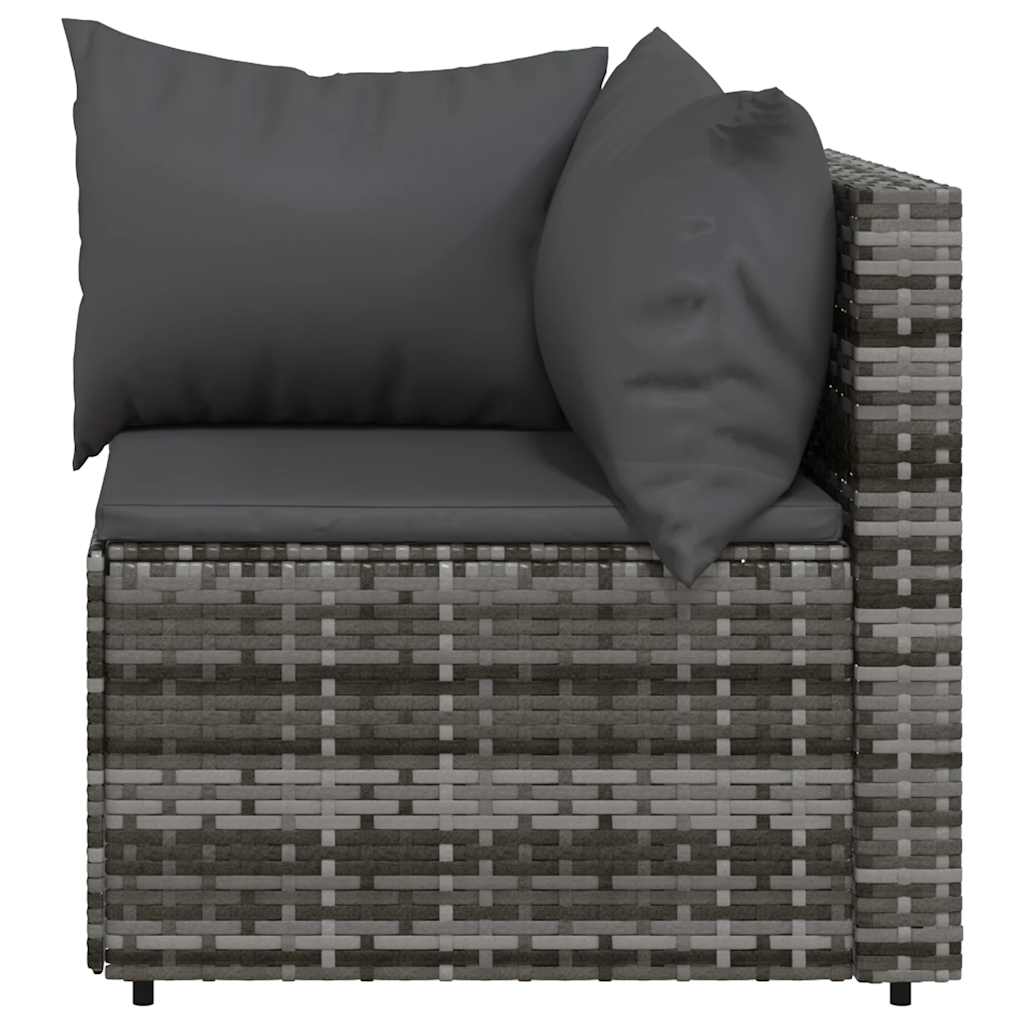 Tuinhoekbank met kussens poly rattan grijs is nu te koop bij PeponiXL, paradijselijk wonen!
