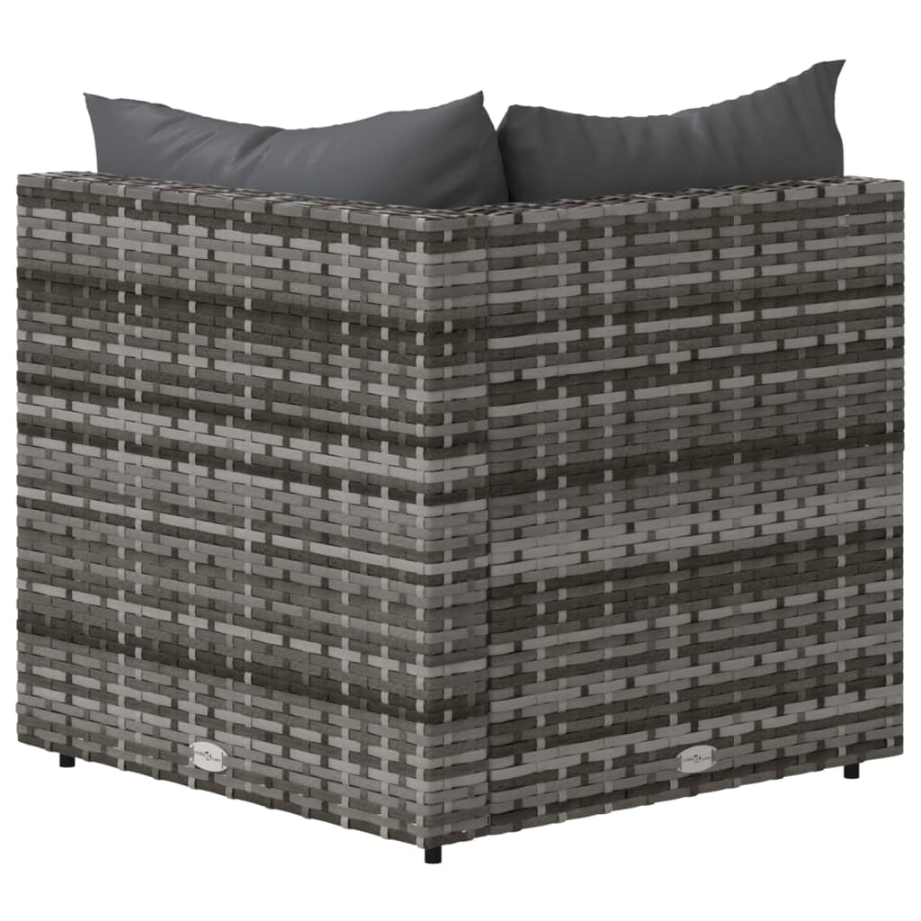 Tuinhoekbank met kussens poly rattan grijs is nu te koop bij PeponiXL, paradijselijk wonen!