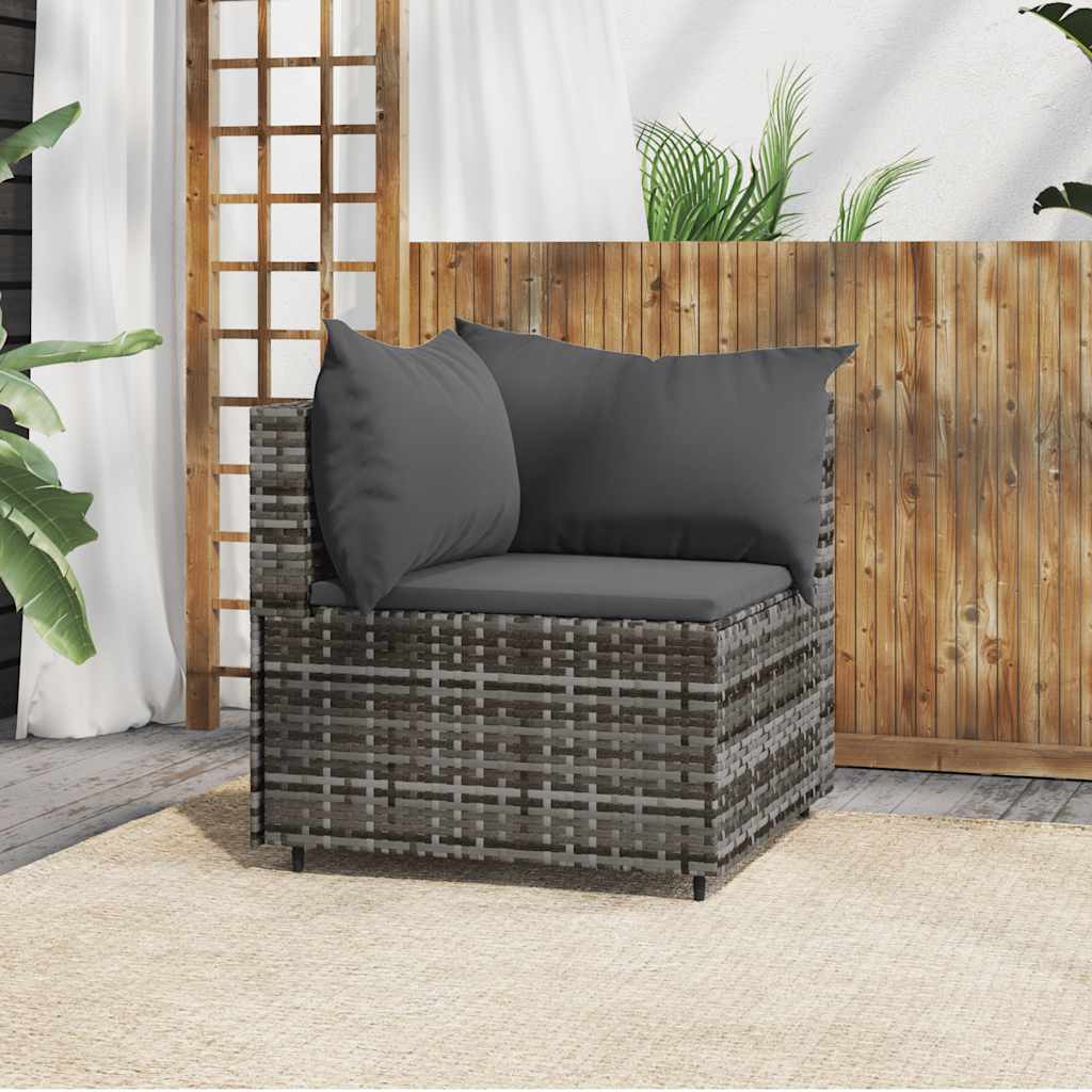 Tuinhoekbank met kussens poly rattan grijs is nu te koop bij PeponiXL, paradijselijk wonen!