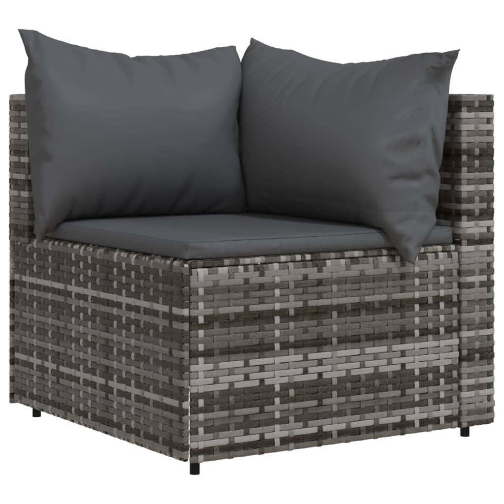 Tuinhoekbanken met kussens 2 st poly rattan grijs is nu te koop bij PeponiXL, paradijselijk wonen!