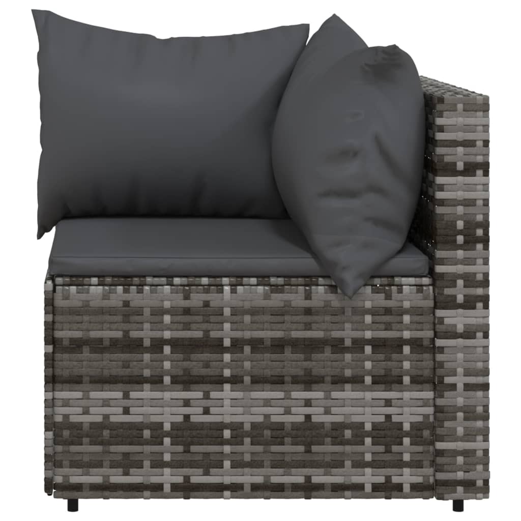 Tuinhoekbanken met kussens 2 st poly rattan grijs is nu te koop bij PeponiXL, paradijselijk wonen!