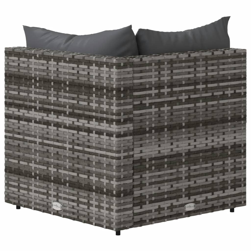 Tuinhoekbanken met kussens 2 st poly rattan grijs is nu te koop bij PeponiXL, paradijselijk wonen!