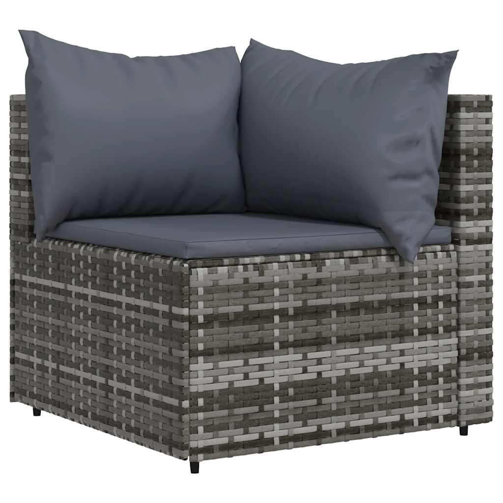 3-delige Loungeset met kussens poly rattan grijs is nu te koop bij PeponiXL, paradijselijk wonen!