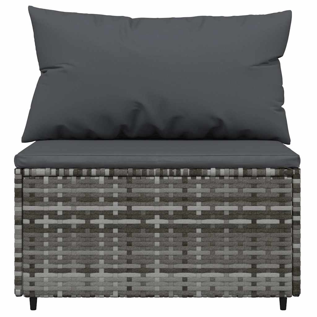 3-delige Loungeset met kussens poly rattan grijs is nu te koop bij PeponiXL, paradijselijk wonen!